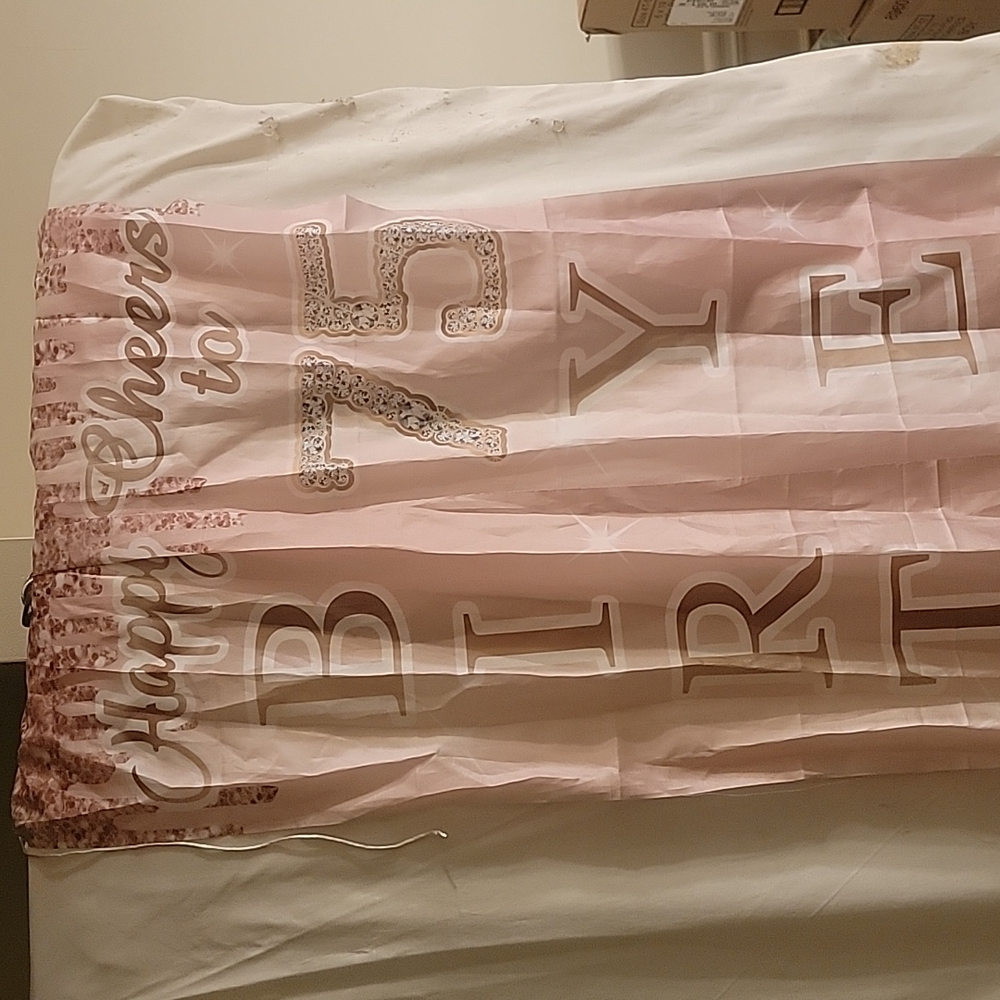 Pink 75th birthday banners